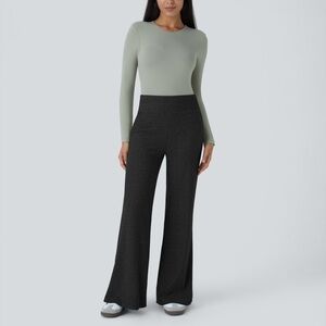 Halara Ribbed High Waisted Casual Flare Leggings, Size S